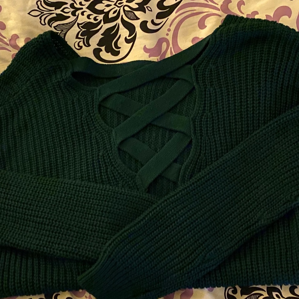 Dark green knit sweater